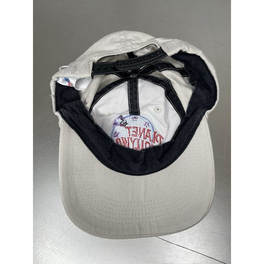 VTG 90’s Planet Hollywood New York SnapBack Hat Cream Logoi - Picture 2 of 4